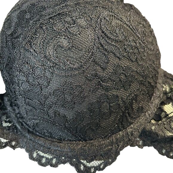 Smart & Sexy Add 2 Cup Sizes Push-Up Bra Black Lace Size 38C - Picture 6 of 14
